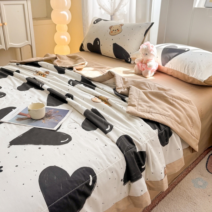 91家纺网 家纺一手货源 找家纺 羽梦家纺 2026新款新疆棉花全棉夏凉被被子被芯萌心熊宝