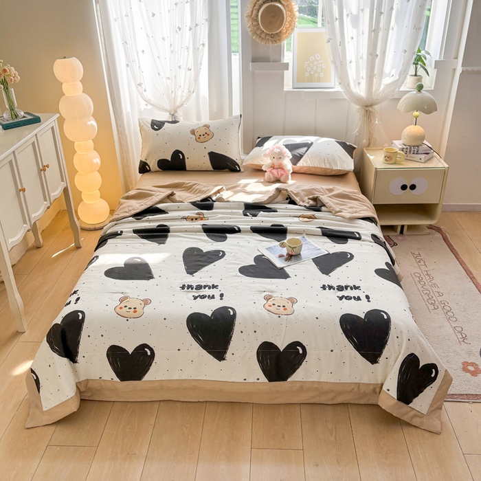 91家纺网 家纺一手货源 找家纺 羽梦家纺 2026新款新疆棉花全棉夏凉被被子被芯萌心熊宝