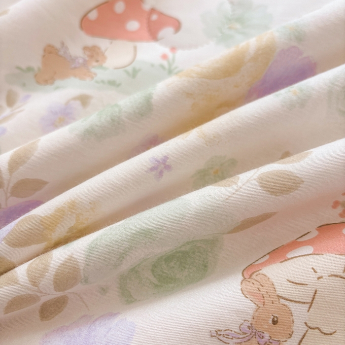 91家纺网 家纺一手货源 找家纺 羽梦家纺 2026新款新疆棉花全棉夏凉被被子被芯蘑菇小兔