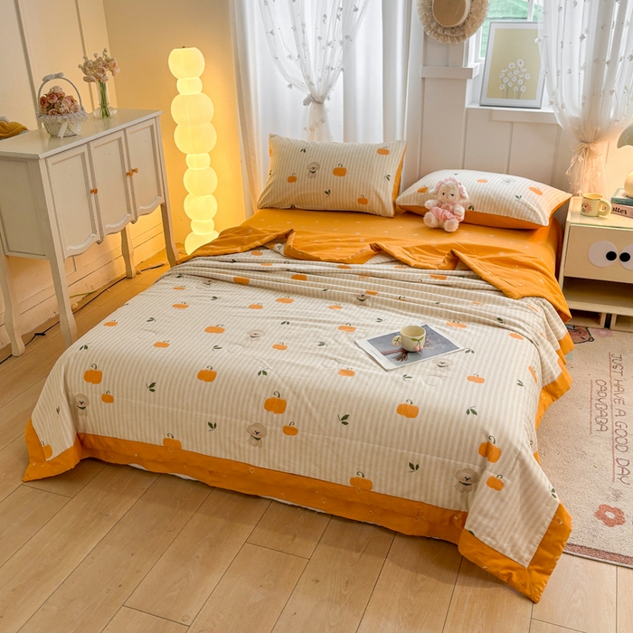 91家纺网 家纺一手货源 找家纺 羽梦家纺 2026新款新疆棉花全棉夏凉被被子被芯南瓜小狗