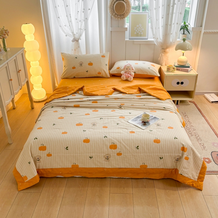 91家纺网 家纺一手货源 找家纺 羽梦家纺 2026新款新疆棉花全棉夏凉被被子被芯南瓜小狗