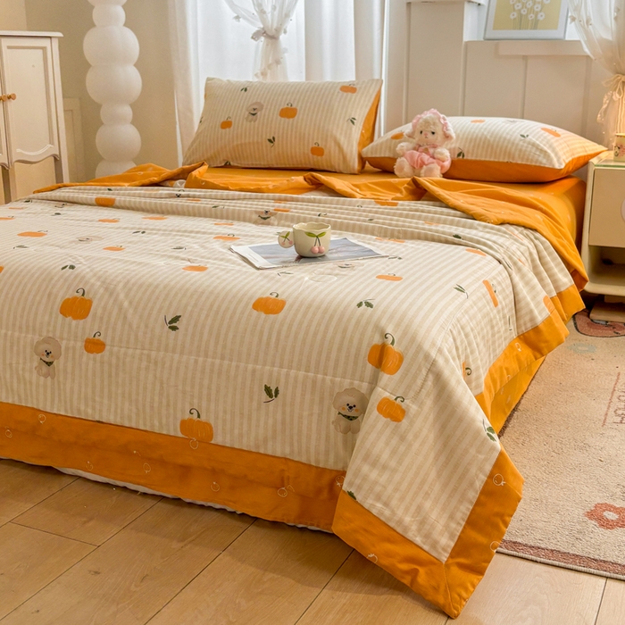 91家纺网 家纺一手货源 找家纺 羽梦家纺 2026新款新疆棉花全棉夏凉被被子被芯南瓜小狗