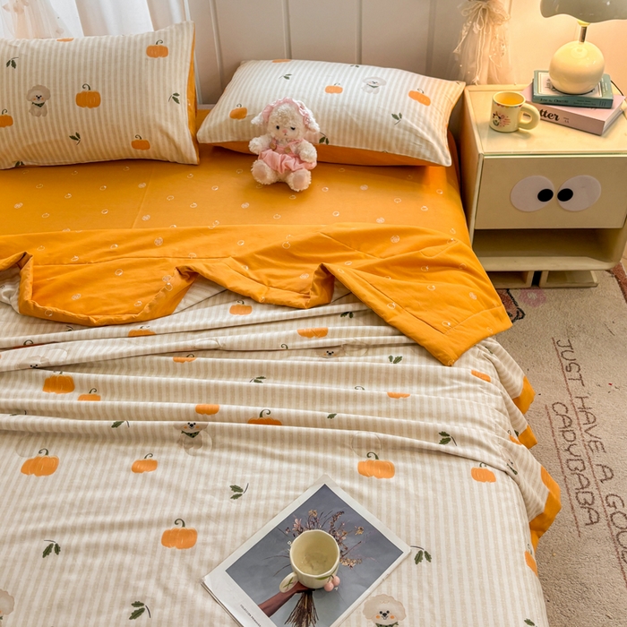 91家纺网 家纺一手货源 找家纺 羽梦家纺 2026新款新疆棉花全棉夏凉被被子被芯南瓜小狗