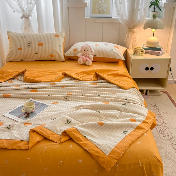 91家纺网 家纺一手货源 找家纺 羽梦家纺 2026新款新疆棉花全棉夏凉被被子被芯南瓜小狗