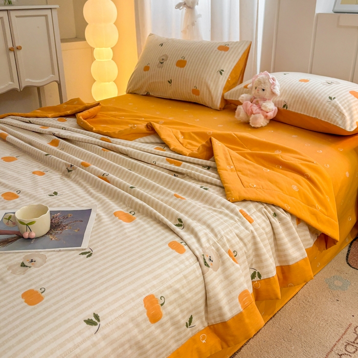 91家纺网 家纺一手货源 找家纺 羽梦家纺 2026新款新疆棉花全棉夏凉被被子被芯南瓜小狗