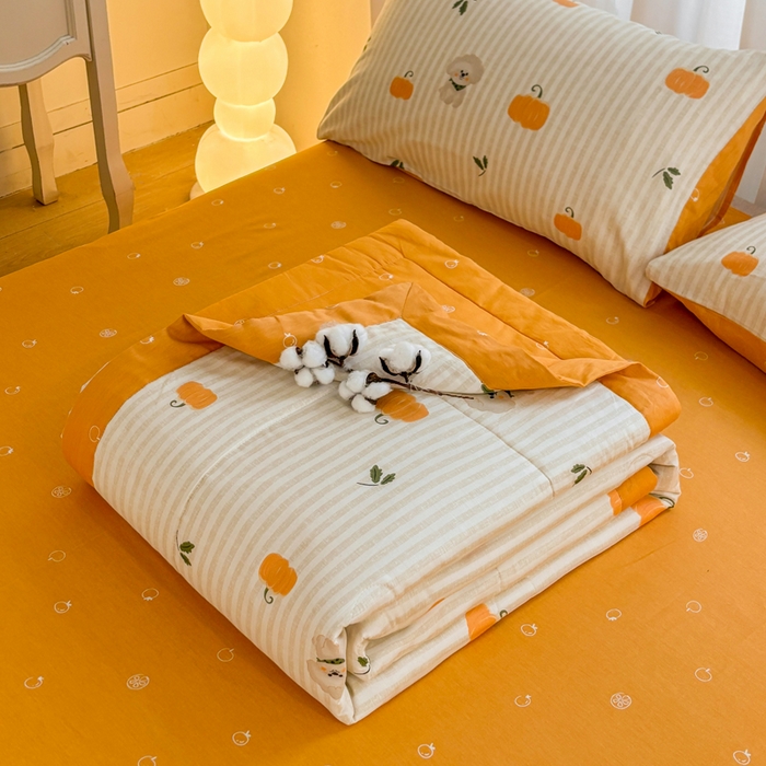 91家纺网 家纺一手货源 找家纺 羽梦家纺 2026新款新疆棉花全棉夏凉被被子被芯南瓜小狗