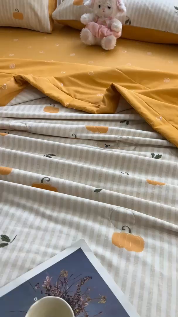 91家纺网 家纺一手货源 找家纺 羽梦家纺 2026新款新疆棉花全棉夏凉被被子被芯南瓜小狗