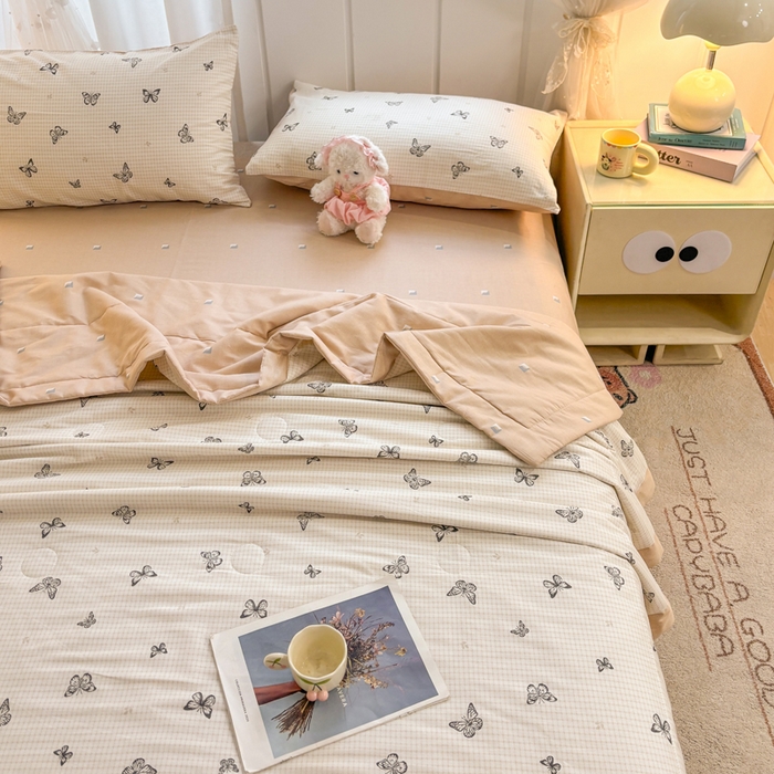 91家纺网 家纺一手货源 找家纺 羽梦家纺 2026新款新疆棉花全棉夏凉被被子被芯南山蝴蝶