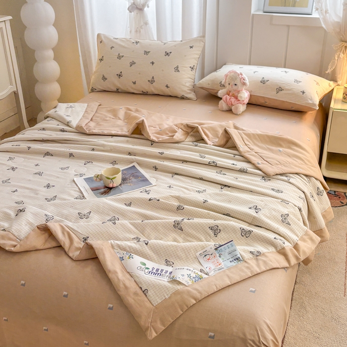 91家纺网 家纺一手货源 找家纺 羽梦家纺 2026新款新疆棉花全棉夏凉被被子被芯南山蝴蝶