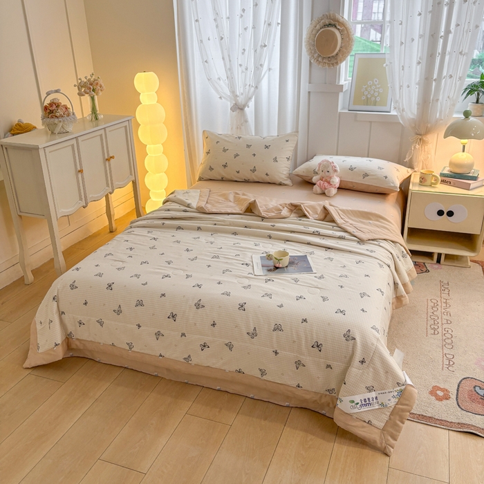 91家纺网 家纺一手货源 找家纺 羽梦家纺 2026新款新疆棉花全棉夏凉被被子被芯南山蝴蝶