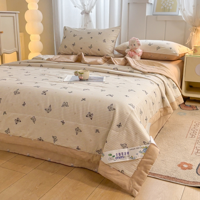 91家纺网 家纺一手货源 找家纺 羽梦家纺 2026新款新疆棉花全棉夏凉被被子被芯南山蝴蝶