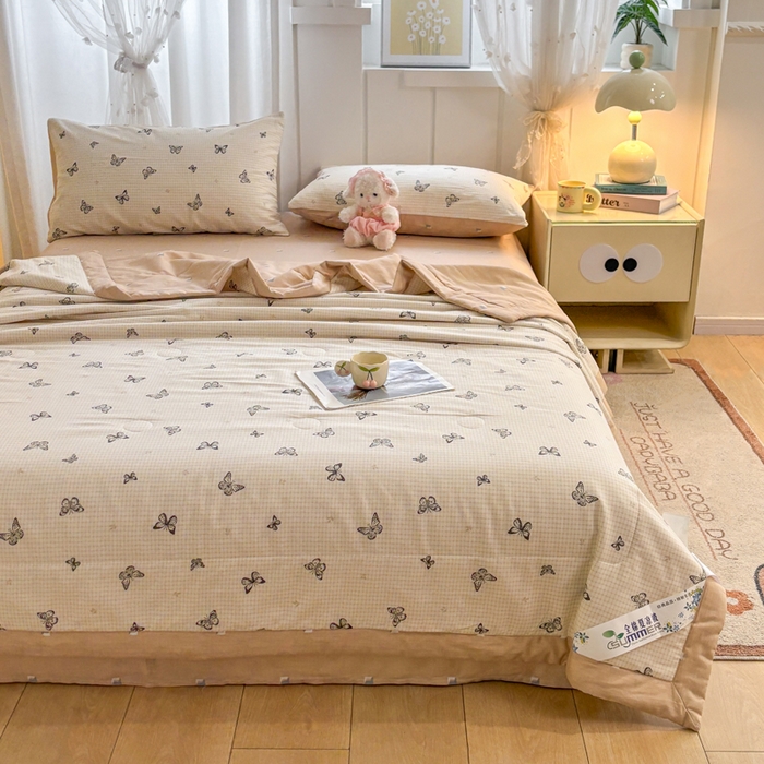 91家纺网 家纺一手货源 找家纺 羽梦家纺 2026新款新疆棉花全棉夏凉被被子被芯南山蝴蝶