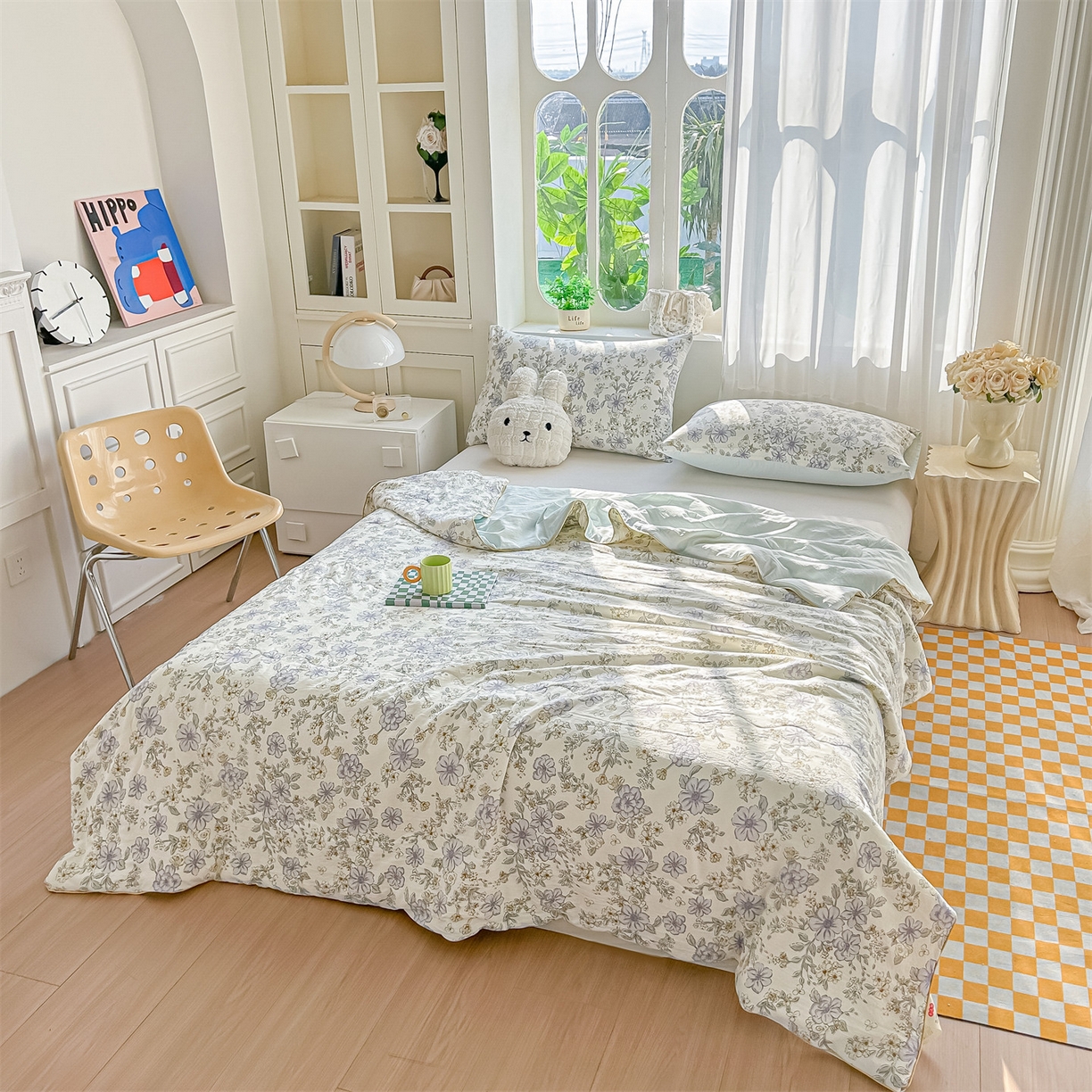 91家纺网 家纺一手货源 找家纺 招财星家纺 2026新款A类水洗棉皱绉纱夏被空调被印花夏凉被子被芯（带质检报告买家秀） 静谧花园