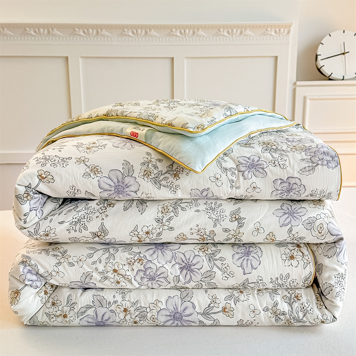 91家纺网 家纺一手货源 找家纺 招财星家纺 2026新款A类水洗棉皱绉纱夏被空调被印花夏凉被子被芯（带质检报告买家秀） 静谧花园