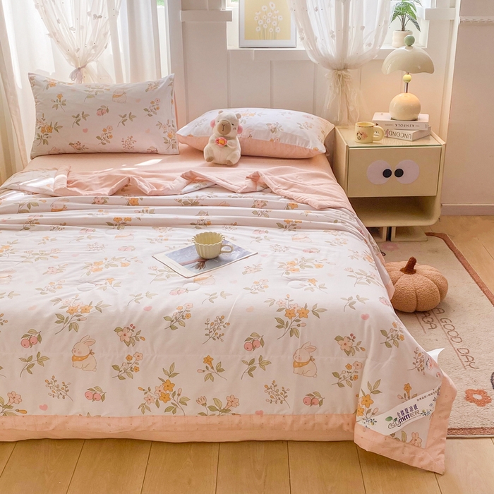 91家纺网 家纺一手货源 找家纺 羽梦家纺 2026新款新疆棉花全棉夏凉被被子被芯清风小兔