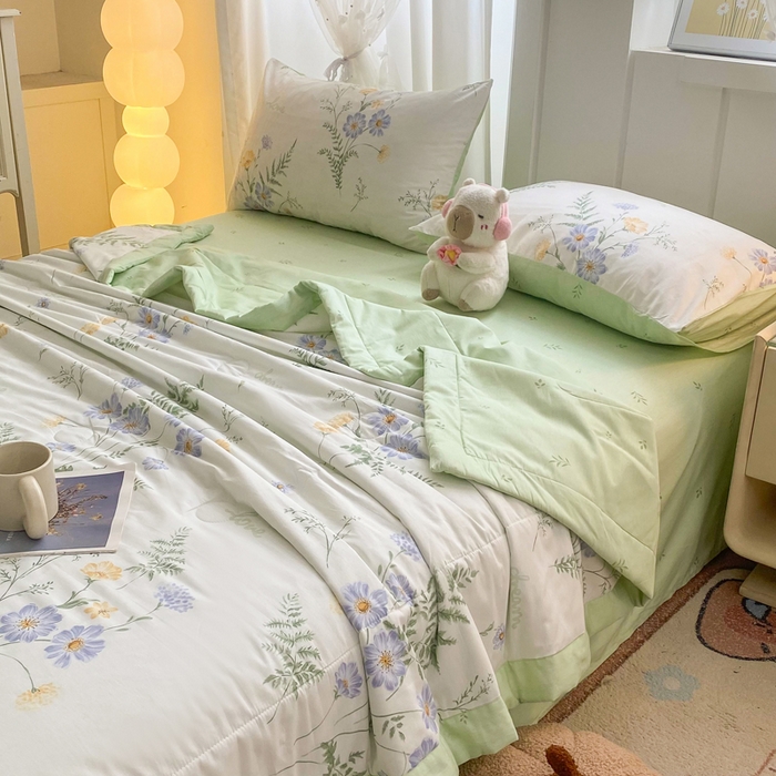 91家纺网 家纺一手货源 找家纺 羽梦家纺 2026新款新疆棉花全棉夏凉被被子被芯时光花间