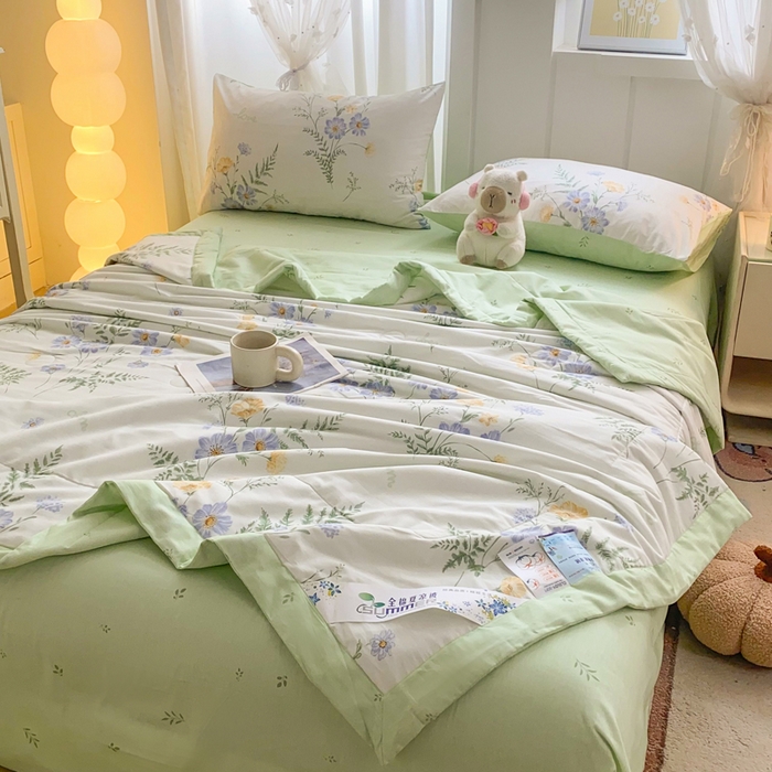 91家纺网 家纺一手货源 找家纺 羽梦家纺 2026新款新疆棉花全棉夏凉被被子被芯时光花间