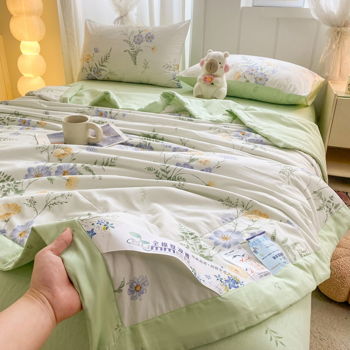 91家纺网 家纺一手货源 找家纺 羽梦家纺 2026新款新疆棉花全棉夏凉被被子被芯时光花间