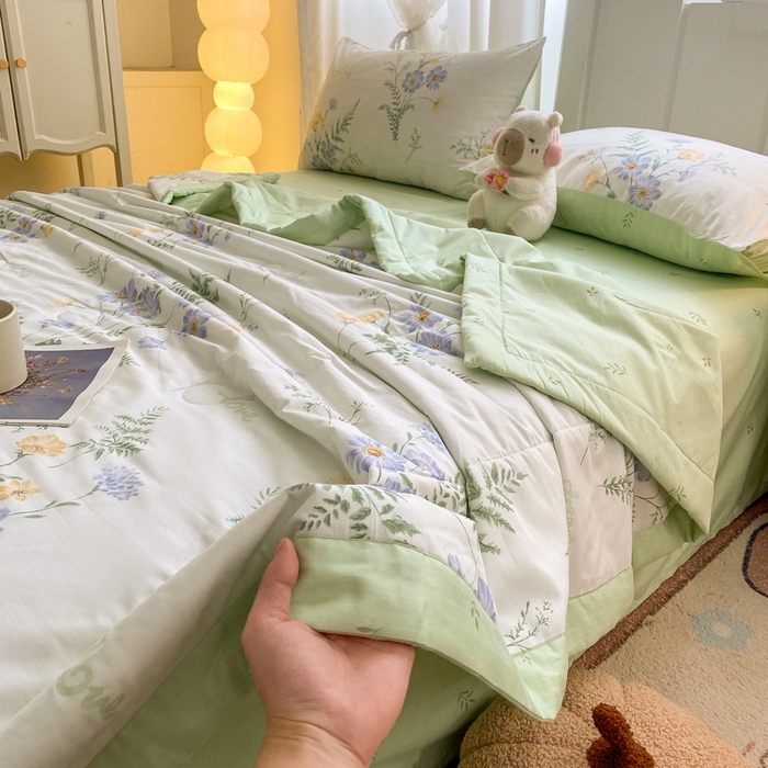 91家纺网 家纺一手货源 找家纺 羽梦家纺 2026新款新疆棉花全棉夏凉被被子被芯时光花间