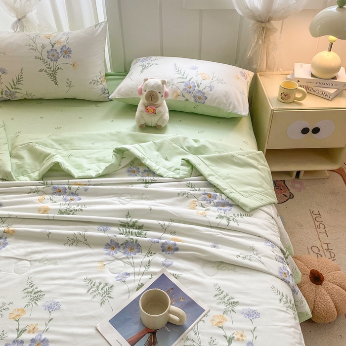 91家纺网 家纺一手货源 找家纺 羽梦家纺 2026新款新疆棉花全棉夏凉被被子被芯时光花间