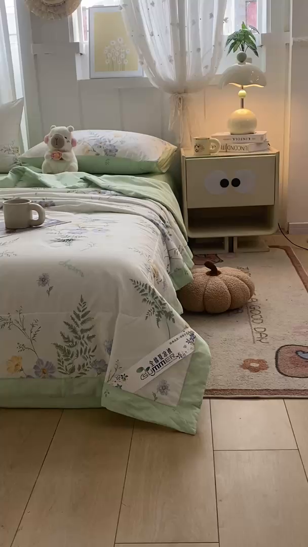 91家纺网 家纺一手货源 找家纺 羽梦家纺 2026新款新疆棉花全棉夏凉被被子被芯时光花间