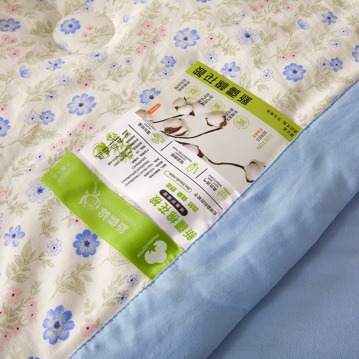 91家纺网 家纺一手货源 找家纺 罗布斯 2026新款高克重纯色简约风小清新花卉风水洗棉空调被夏被100%新疆棉花夏凉被（买家秀加微) 安娜花园