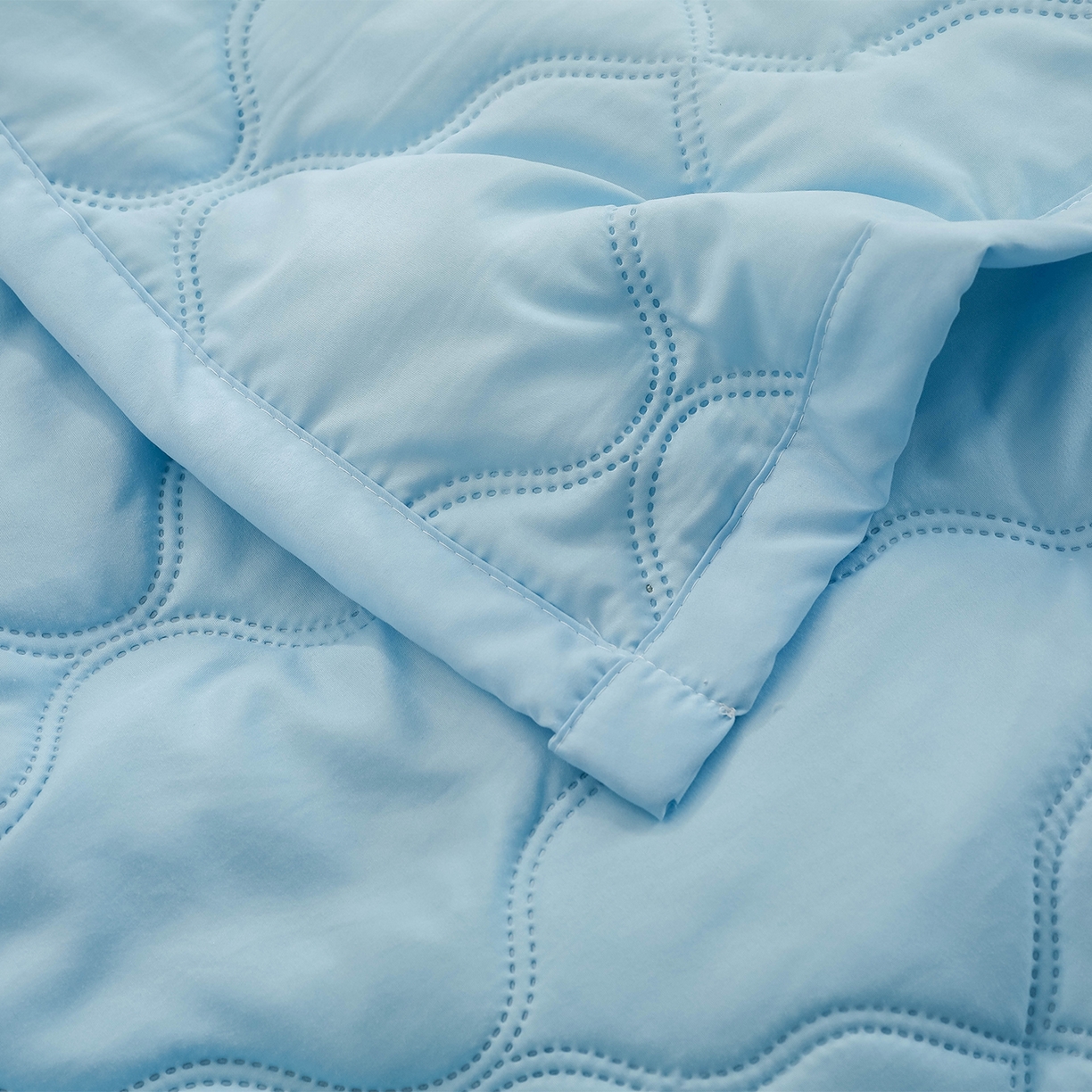 91家纺网 家纺一手货源 找家纺 悦织湾家纺 2026新款超声波夏被纯色水洗棉夏凉被批发赠品礼品被供货 夏被-蓝