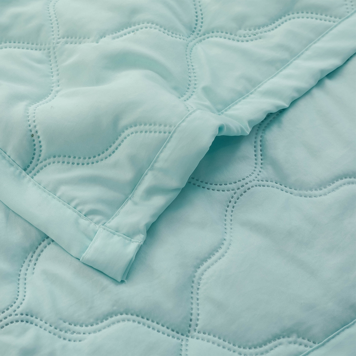 91家纺网 家纺一手货源 找家纺 悦织湾家纺 2026新款超声波夏被纯色水洗棉夏凉被批发赠品礼品被供货 夏被-浅绿