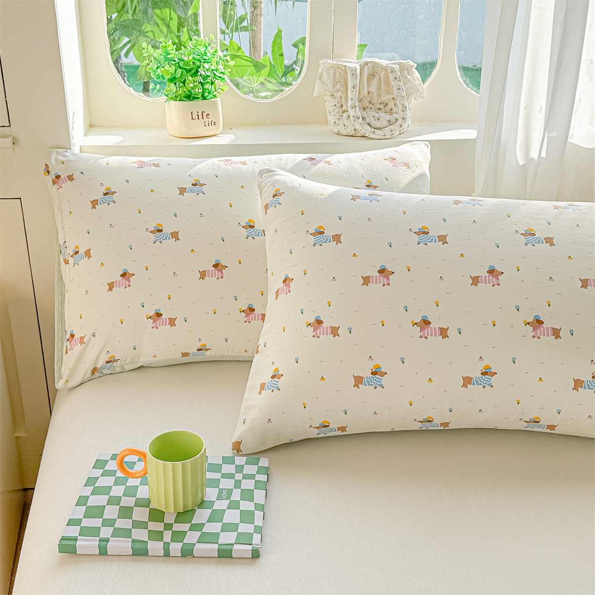 91家纺网 家纺一手货源 找家纺 招财星家纺 2026新款A类水洗棉皱绉纱夏被空调被印花夏凉被子被芯（带质检报告买家秀） 腊肠狗