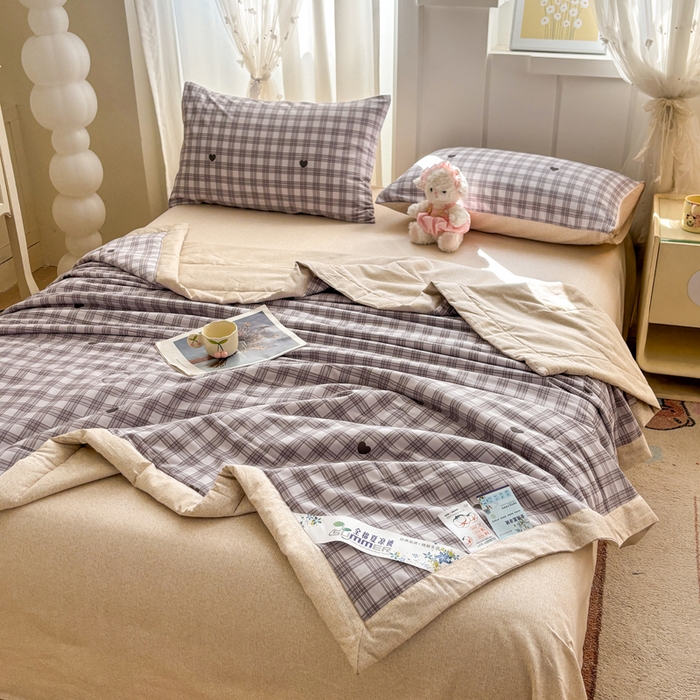 91家纺网 家纺一手货源 找家纺 羽梦家纺 2026新款新疆棉花全棉夏凉被被子被芯甜心乐园-紫