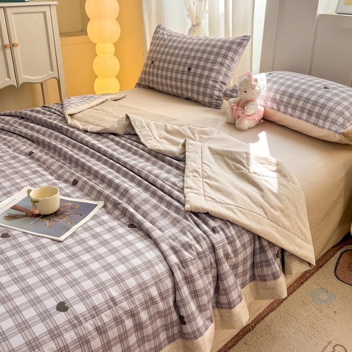 91家纺网 家纺一手货源 找家纺 羽梦家纺 2026新款新疆棉花全棉夏凉被被子被芯甜心乐园-紫