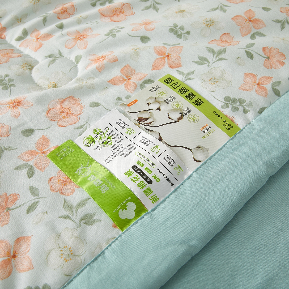91家纺网 家纺一手货源 找家纺 罗布斯 2026新款高克重纯色简约风小清新花卉风水洗棉空调被夏被100%新疆棉花夏凉被（买家秀加微) 晨曦花漾