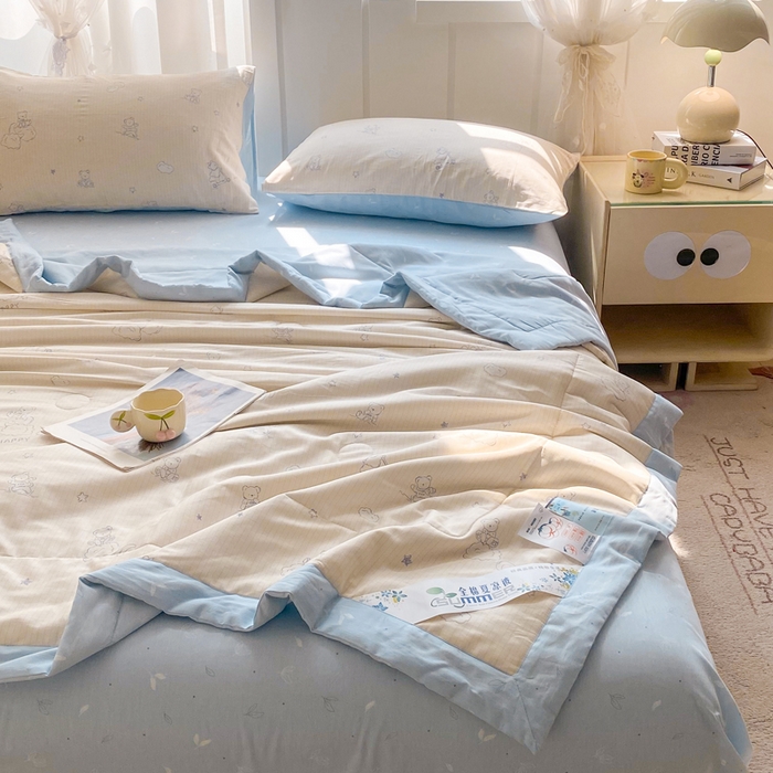 91家纺网 家纺一手货源 找家纺 羽梦家纺 2026新款新疆棉花全棉夏凉被被子被芯星空熊