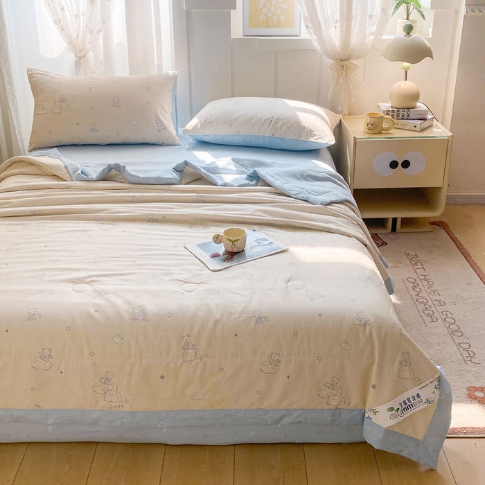 91家纺网 家纺一手货源 找家纺 羽梦家纺 2026新款新疆棉花全棉夏凉被被子被芯星空熊