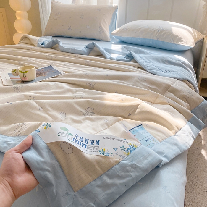 91家纺网 家纺一手货源 找家纺 羽梦家纺 2026新款新疆棉花全棉夏凉被被子被芯星空熊