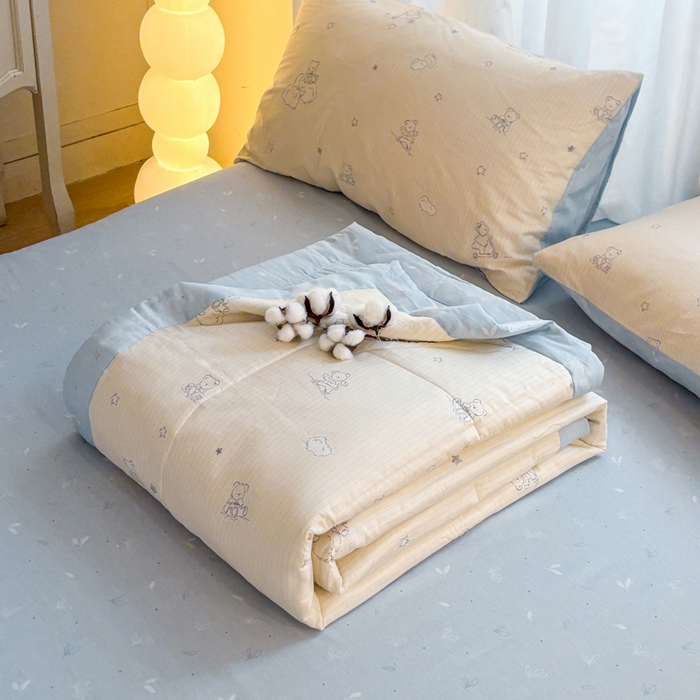 91家纺网 家纺一手货源 找家纺 羽梦家纺 2026新款新疆棉花全棉夏凉被被子被芯星空熊