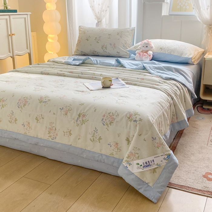 91家纺网 家纺一手货源 找家纺 羽梦家纺 2026新款新疆棉花全棉夏凉被被子被芯遥遥花期