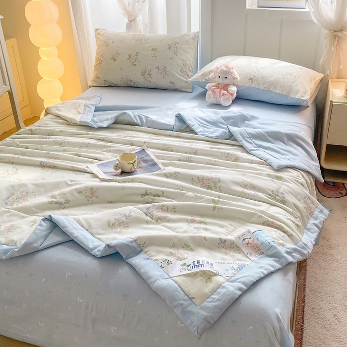 91家纺网 家纺一手货源 找家纺 羽梦家纺 2026新款新疆棉花全棉夏凉被被子被芯遥遥花期