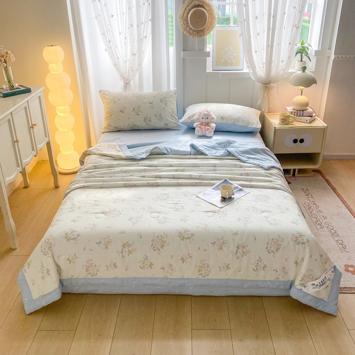 91家纺网 家纺一手货源 找家纺 羽梦家纺 2026新款新疆棉花全棉夏凉被被子被芯遥遥花期