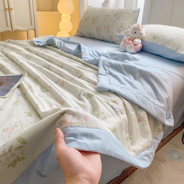 91家纺网 家纺一手货源 找家纺 羽梦家纺 2026新款新疆棉花全棉夏凉被被子被芯遥遥花期