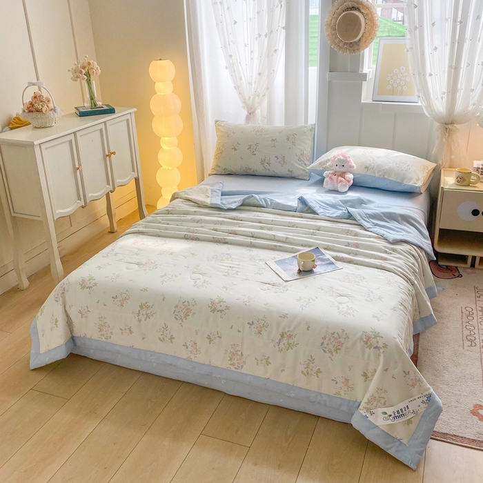 91家纺网 家纺一手货源 找家纺 羽梦家纺 2026新款新疆棉花全棉夏凉被被子被芯遥遥花期