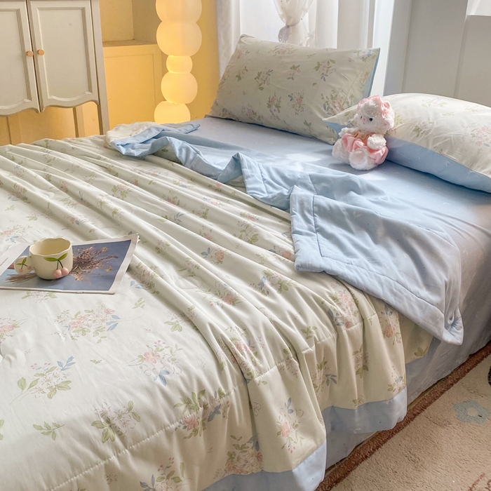 91家纺网 家纺一手货源 找家纺 羽梦家纺 2026新款新疆棉花全棉夏凉被被子被芯遥遥花期