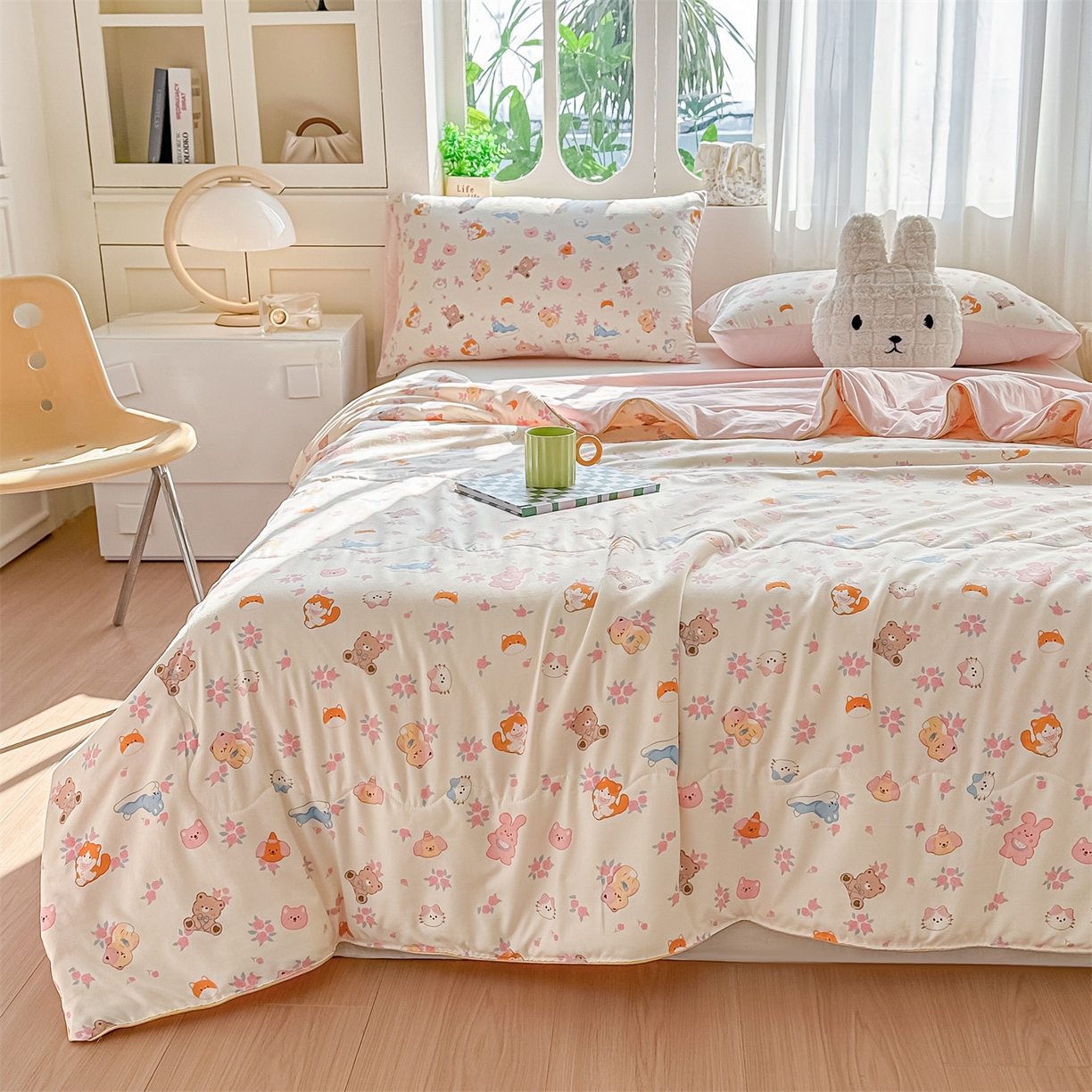 91家纺网 家纺一手货源 找家纺 招财星家纺 2026新款A类水洗棉皱绉纱夏被空调被印花夏凉被子被芯（带质检报告买家秀） 萌宠后花园