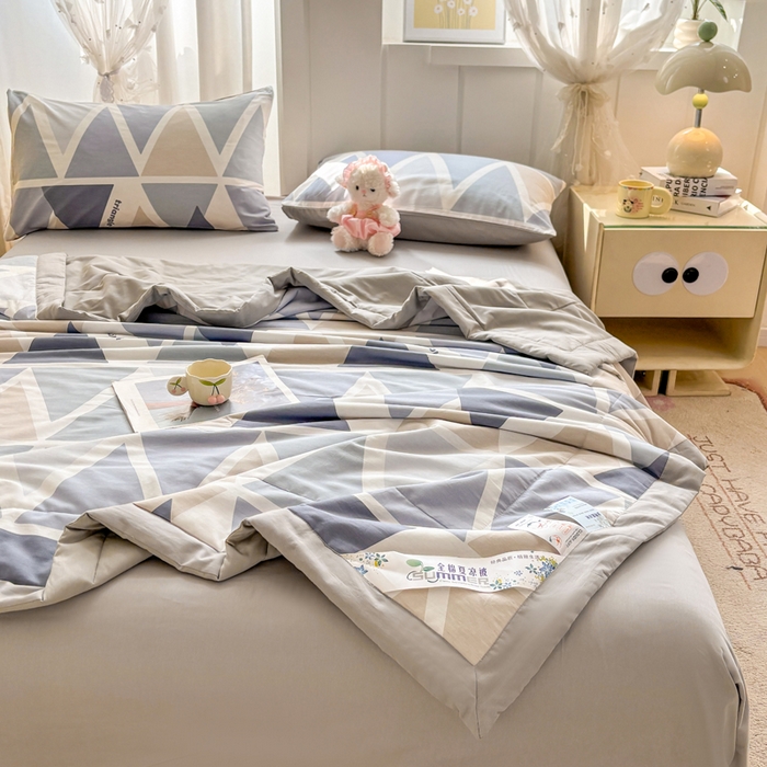 91家纺网 家纺一手货源 找家纺 羽梦家纺 2026新款新疆棉花全棉夏凉被被子被芯悠然海岸