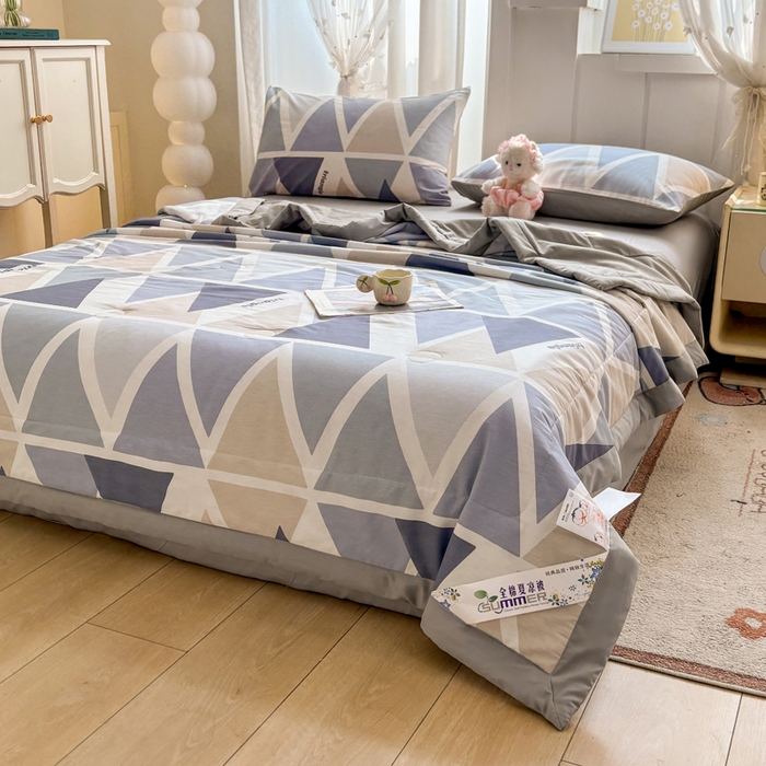 91家纺网 家纺一手货源 找家纺 羽梦家纺 2026新款新疆棉花全棉夏凉被被子被芯悠然海岸