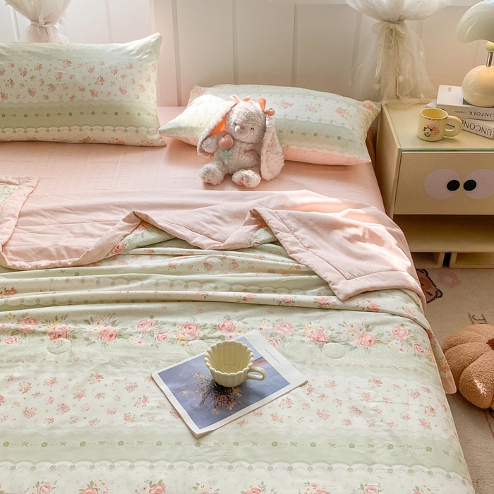 91家纺网 家纺一手货源 找家纺 羽梦家纺 2026新款新疆棉花全棉夏凉被被子被芯云边花漾