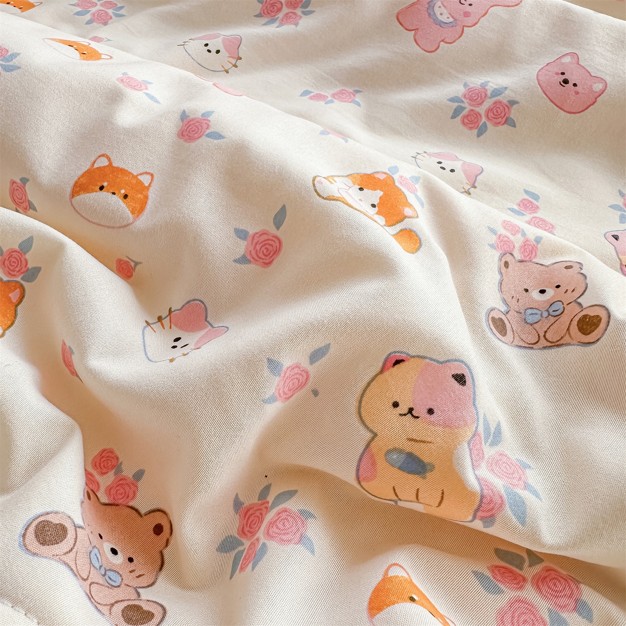 91家纺网 家纺一手货源 找家纺 招财星家纺 2026新款A类水洗棉皱绉纱夏被空调被印花夏凉被子被芯（带质检报告买家秀） 萌宠后花园