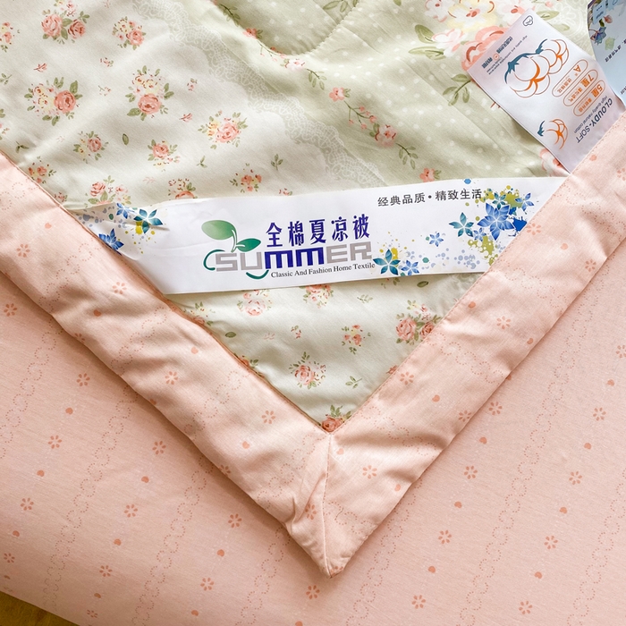 91家纺网 家纺一手货源 找家纺 羽梦家纺 2026新款新疆棉花全棉夏凉被被子被芯云边花漾