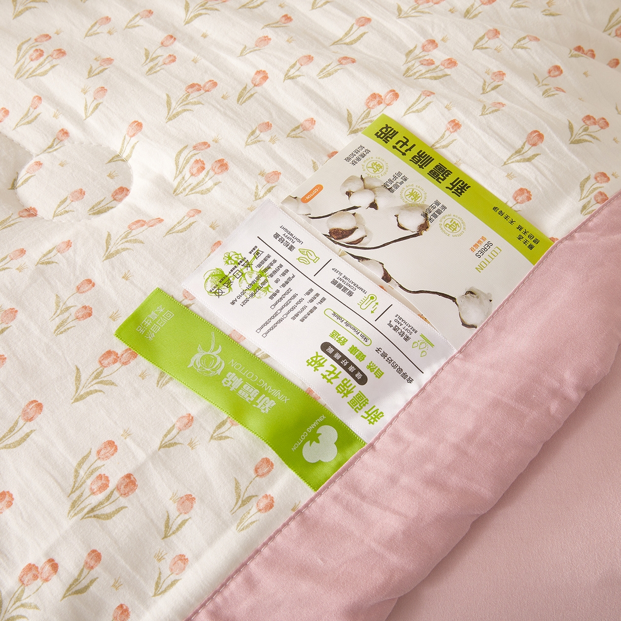 91家纺网 家纺一手货源 找家纺 罗布斯 2026新款高克重纯色简约风小清新花卉风水洗棉空调被夏被100%新疆棉花夏凉被（买家秀加微) 郁见