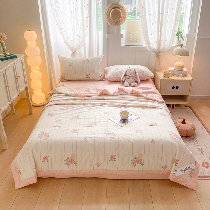 91家纺网 家纺一手货源 找家纺 羽梦家纺 2026新款新疆棉花全棉夏凉被被子被芯芸雅花开